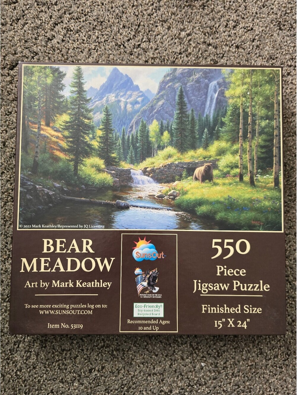 SunsOut Bear Meadow 550 Piece Jigsaw Puzzle Mark Keathley Bears Complete